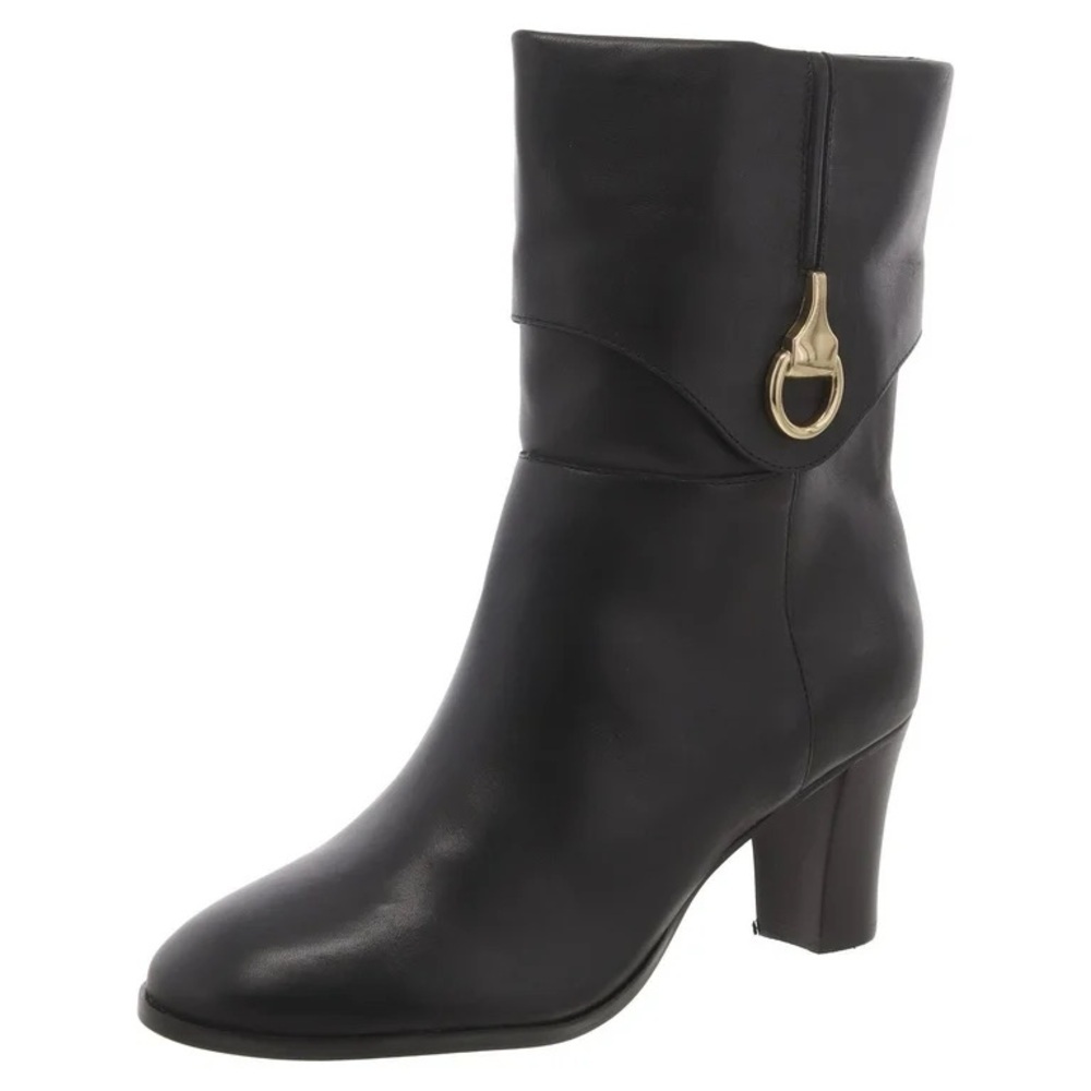Arezzo‎ Black Heeled Boots with Glossy Finish​